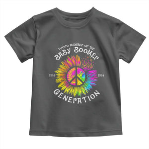 Proud Member Of The Baby Boomer Generation Toddler T Shirt Hippie Sunflower TS11 Dark Heather Print Your Wear
