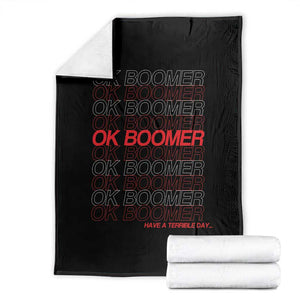 Funny OK Boomer Throw Blanket Gen Z Millennials Generation Meme Joke TS11 Black Print Your Wear