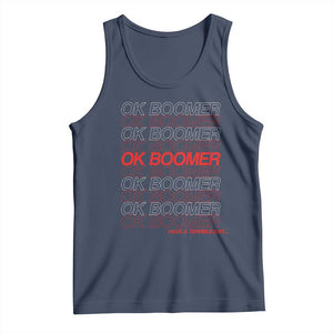 Funny OK Boomer Tank Top Gen Z Millennials Generation Meme Joke TS11 Navy Print Your Wear