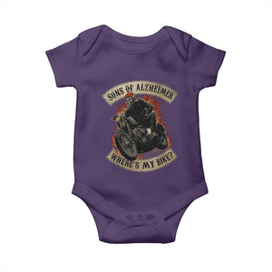 Funny Grumpy Old Biker Baby Onesie Sons Of Alzheimer Where Is My Bike TS11 Purple Print Your Wear