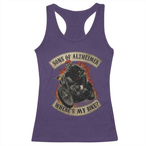 Funny Grumpy Old Biker Racerback Tank Top Sons Of Alzheimer Where Is My Bike TS11 Purple Print Your Wear
