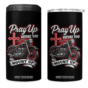 Pray Up Before You Mount Up 4 in 1 Can Cooler Tumbler Christian Biker Religious Faith TS11 One Size: 16 oz Black Print Your Wear