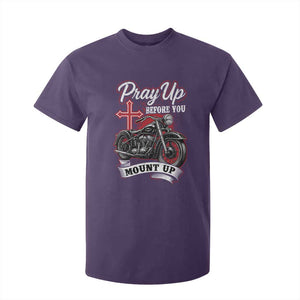 Pray Up Before You Mount Up T Shirt For Kid Christian Biker Religious Faith TS11 Purple Print Your Wear