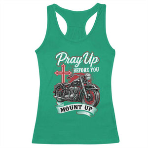 Pray Up Before You Mount Up Racerback Tank Top Christian Biker Religious Faith TS11 Irish Green Print Your Wear