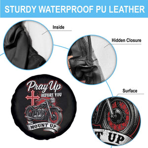 Pray Up Before You Mount Up Spare Tire Cover Christian Biker Religious Faith TS11 Print Your Wear