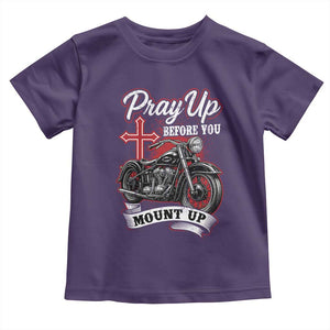 Pray Up Before You Mount Up Toddler T Shirt Christian Biker Religious Faith TS11 Purple Print Your Wear