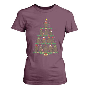 Funny Pesto Christmas Penguin Christmas Tree T Shirt For Women TS11 Maroon Print Your Wear