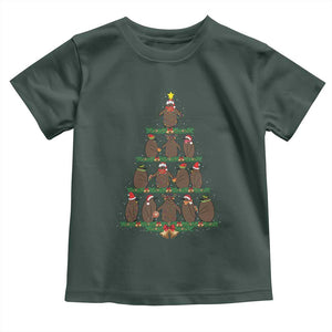 Funny Pesto Christmas Penguin Christmas Tree Toddler T Shirt TS11 Dark Forest Green Print Your Wear