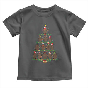 Funny Pesto Christmas Penguin Christmas Tree Toddler T Shirt TS11 Dark Heather Print Your Wear