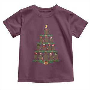 Funny Pesto Christmas Penguin Christmas Tree Toddler T Shirt TS11 Maroon Print Your Wear