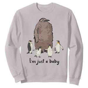Funny Pesto The Penguin Sweatshirt I'm Just A Baby Meme TS11 Ice Gray Print Your Wear