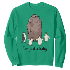 Funny Pesto The Penguin Sweatshirt I'm Just A Baby Meme TS11 Irish Green Print Your Wear