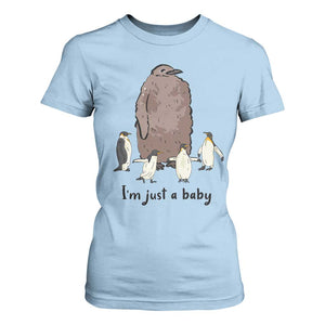Funny Pesto The Penguin T Shirt For Women I'm Just A Baby Meme TS11 Light Blue Print Your Wear