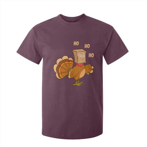 Funny Thanksgiving Christmas Triple Ho Santa Turkey T Shirt For Kid TS11 Maroon Print Your Wear