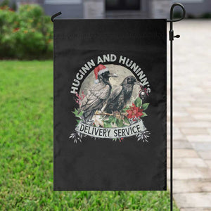Christmas Viking Garden Flag Huginn And Hunninn's Delivery Service Raven TS11 Print Your Wear
