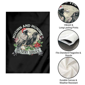 Christmas Viking Garden Flag Huginn And Hunninn's Delivery Service Raven TS11 Print Your Wear