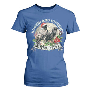 Christmas Viking T Shirt For Women Huginn And Hunninn's Delivery Service Raven TS11 Royal Blue Print Your Wear