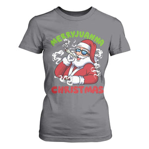 Funny Christmas Weed T Shirt For Women Merryjuanna Christmas Santa Xmas TS11 Charcoal Print Your Wear