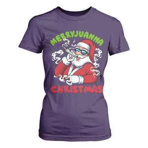 Funny Christmas Weed T Shirt For Women Merryjuanna Christmas Santa Xmas TS11 Purple Print Your Wear