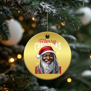 Merry Xmas Dreadlocks Black Santa Christmas Ornament TS11 Print Your Wear
