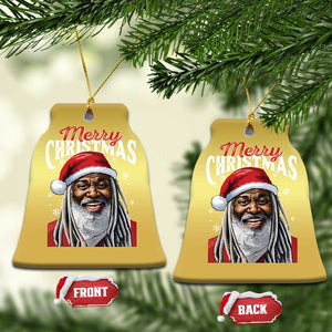 Merry Xmas Dreadlocks Black Santa Christmas Ornament TS11 Bell Flake Gold Print Your Wear