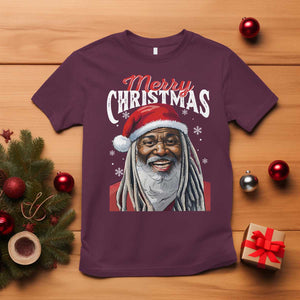 Merry Christmas Dreadlocks Black Santa T Shirt TS11 Maroon Print Your Wear
