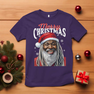 Merry Christmas Dreadlocks Black Santa T Shirt TS11 Purple Print Your Wear