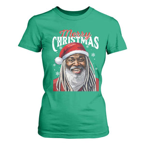 Merry Christmas Dreadlocks Black Santa T Shirt For Women TS11 Irish Green Print Your Wear