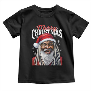 Merry Christmas Dreadlocks Black Santa Toddler T Shirt TS11 Black Print Your Wear