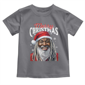 Merry Christmas Dreadlocks Black Santa Toddler T Shirt TS11 Charcoal Print Your Wear