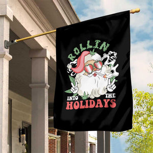 Funny Weed Christmas Garden Flag Rollin Into The Holidays Santa Xmas TS11 Print Your Wear