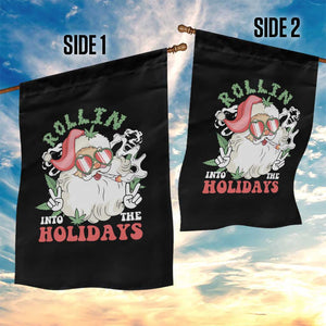 Funny Weed Christmas Garden Flag Rollin Into The Holidays Santa Xmas TS11 Print Your Wear