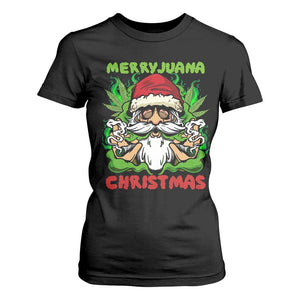 Funny Weed Christmas T Shirt For Women Merry Juana Xmas Santa TS11 Black Print Your Wear