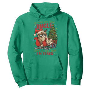 Funny Christmas Grumpy Cat Hoodie Probably Just Gonna Jingle Some Of The Way I Am Tired TS11 Irish Green Print Your Wear