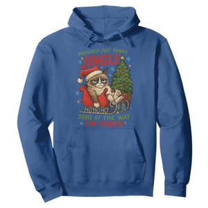 Funny Christmas Grumpy Cat Hoodie Probably Just Gonna Jingle Some Of The Way I Am Tired TS11 Royal Blue Print Your Wear