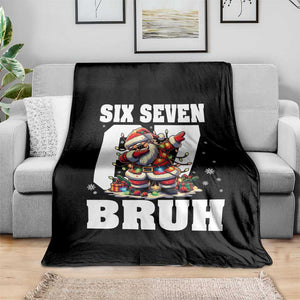 Funny Christmas Six Seven Bruh Throw Blanket Dabbing Santa TS11 Print Your Wear
