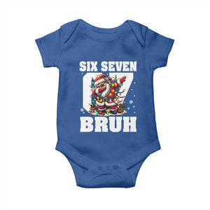 Funny Christmas Six Seven Bruh Baby Onesie Dabbing Santa TS11 Royal Blue Print Your Wear