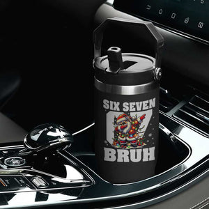Funny Christmas Six Seven Bruh Flip Straw Tumbler Dabbing Santa TS11 Print Your Wear