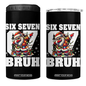 Funny Christmas Six Seven Bruh 4 in 1 Can Cooler Tumbler Dabbing Santa TS11 One Size: 16 oz Black Print Your Wear