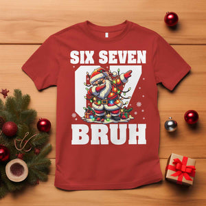 Funny Christmas Six Seven Bruh T Shirt Dabbing Santa TS11 Red Print Your Wear