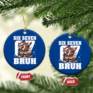 Funny Christmas Six Seven Bruh Ceramic Ornament Dabbing Santa TS11 1pc Blue Print Your Wear
