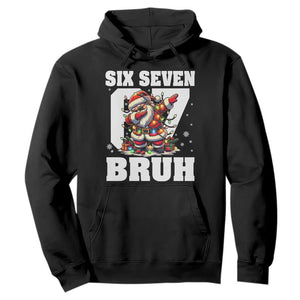 Funny Christmas Six Seven Bruh Hoodie Dabbing Santa TS11 Black Print Your Wear