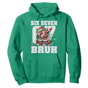 Funny Christmas Six Seven Bruh Hoodie Dabbing Santa TS11 Irish Green Print Your Wear