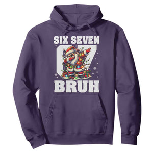Funny Christmas Six Seven Bruh Hoodie Dabbing Santa TS11 Purple Print Your Wear