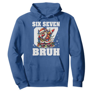 Funny Christmas Six Seven Bruh Hoodie Dabbing Santa TS11 Royal Blue Print Your Wear