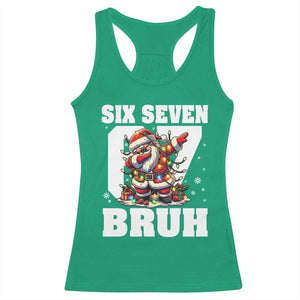 Funny Christmas Six Seven Bruh Racerback Tank Top Dabbing Santa TS11 Irish Green Print Your Wear
