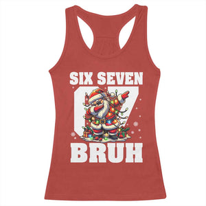 Funny Christmas Six Seven Bruh Racerback Tank Top Dabbing Santa TS11 Red Print Your Wear