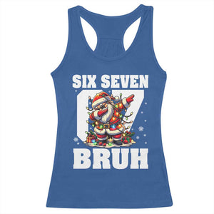 Funny Christmas Six Seven Bruh Racerback Tank Top Dabbing Santa TS11 Royal Blue Print Your Wear