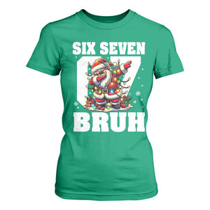 Funny Christmas Six Seven Bruh T Shirt For Women Dabbing Santa TS11 Irish Green Print Your Wear