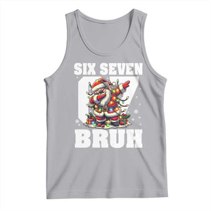 Funny Christmas Six Seven Bruh Tank Top Dabbing Santa TS11 Athletic Heather Print Your Wear